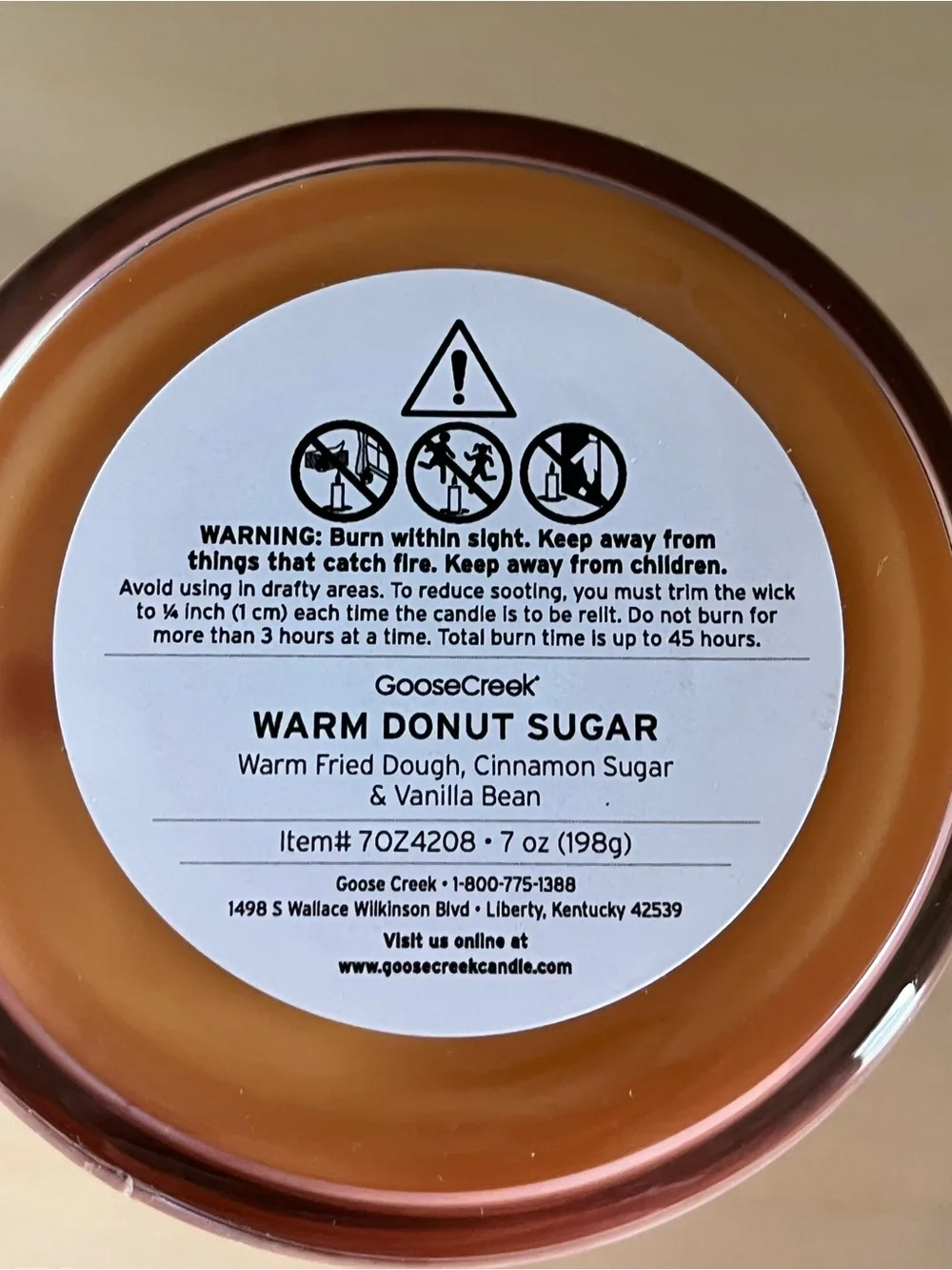 New Goose Creek Warm Donut Sugar 7 Oz. Soy Wax Blend Candle